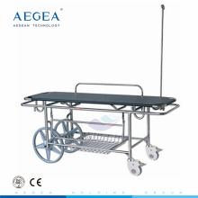 AG-HS016 Simple médicament le moins cher patient transfert ss base avec matelas hôpital transport panier